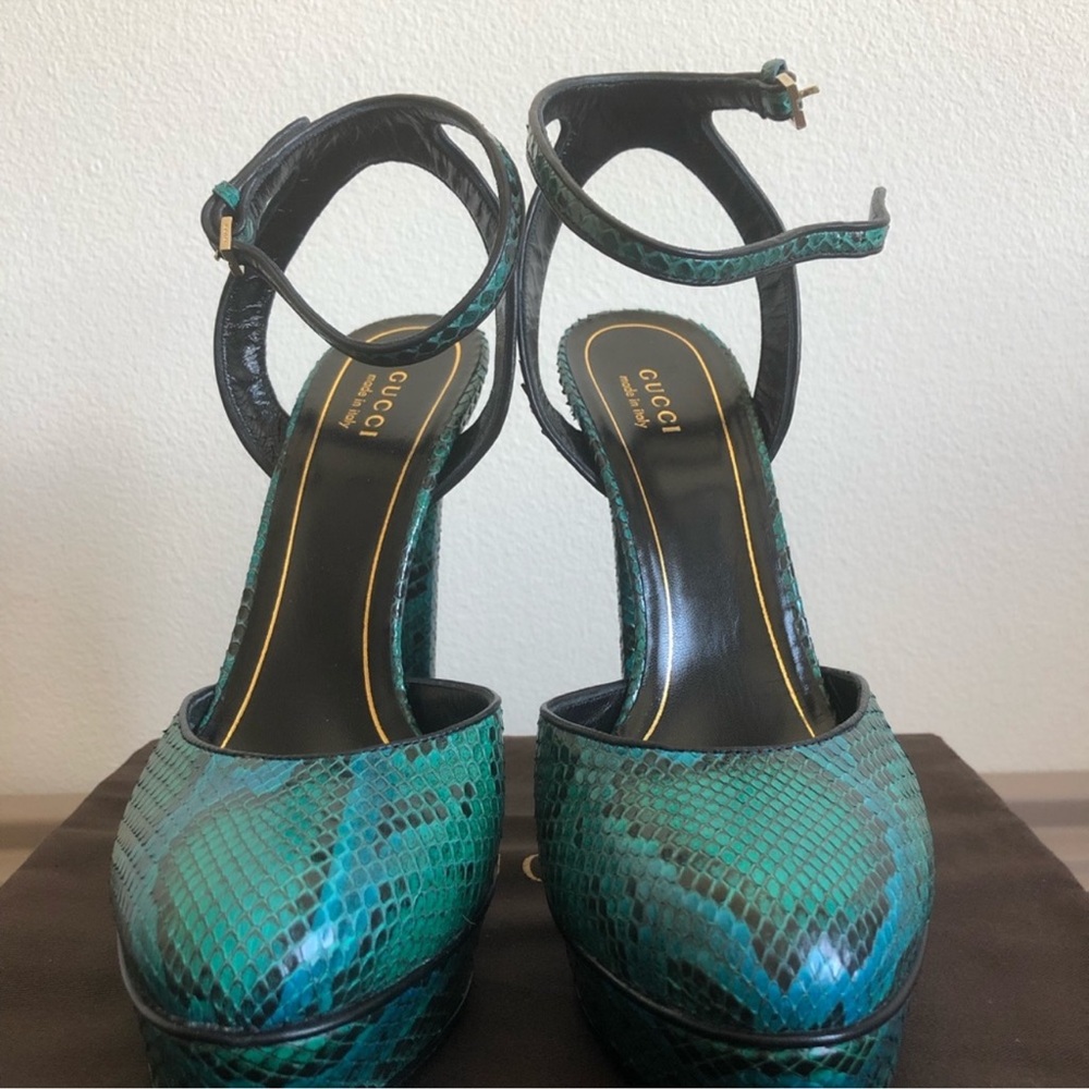Gucci Huston Python Platform Pumps 39.5 EU - Picture 3 of 8